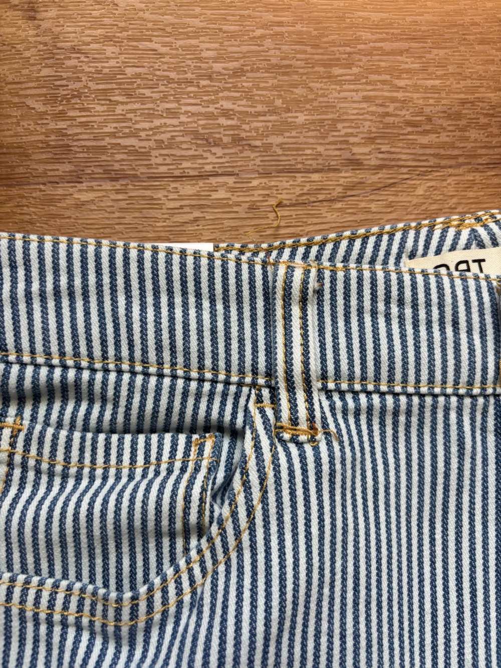 Oat New York Straight-Leg Jeans in Blue & White Stripes - Picture 12 of 12